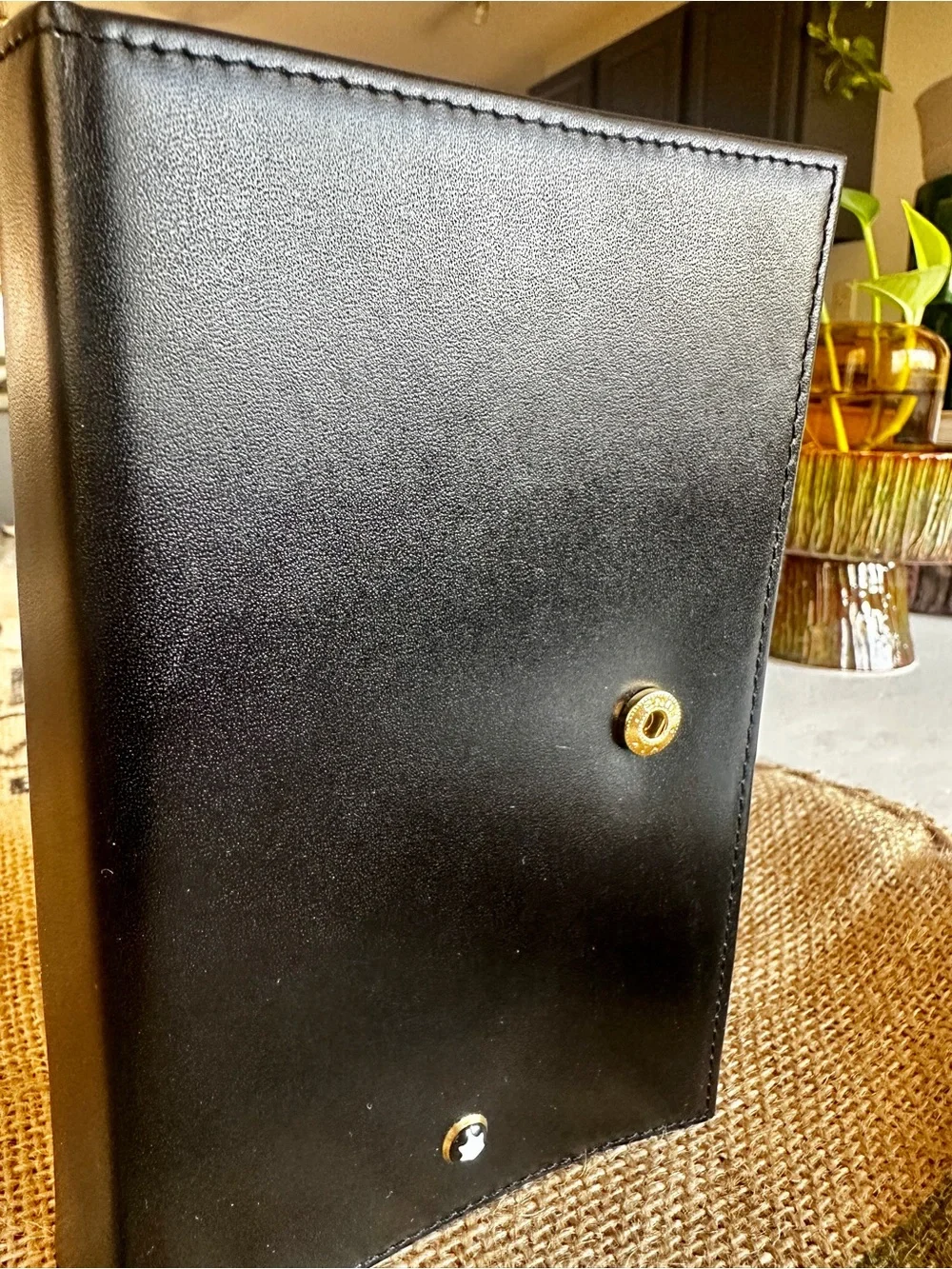 MONTBLANC  Black Leather Agenda Cover with Snap Tab